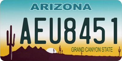 AZ license plate AEU8451