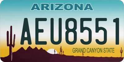 AZ license plate AEU8551