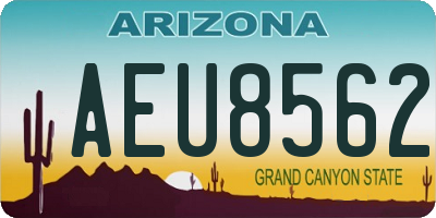 AZ license plate AEU8562