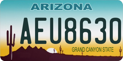 AZ license plate AEU8630