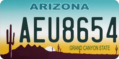 AZ license plate AEU8654