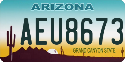 AZ license plate AEU8673