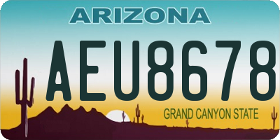 AZ license plate AEU8678