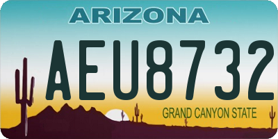 AZ license plate AEU8732