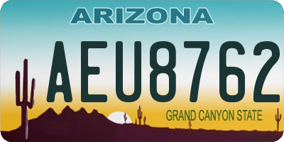 AZ license plate AEU8762