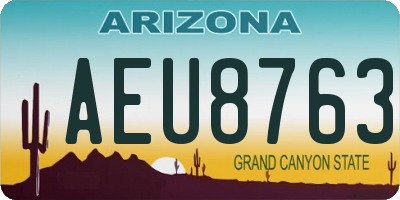 AZ license plate AEU8763