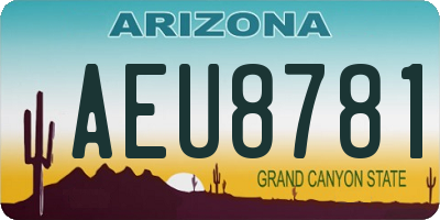 AZ license plate AEU8781