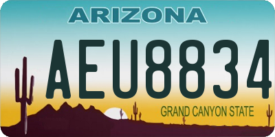 AZ license plate AEU8834