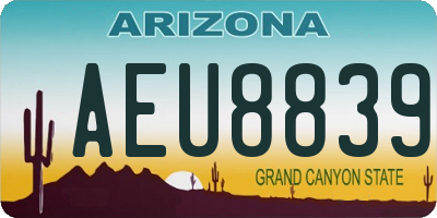 AZ license plate AEU8839