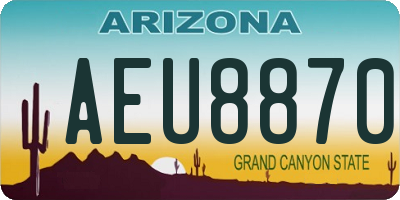 AZ license plate AEU8870