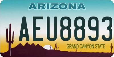 AZ license plate AEU8893