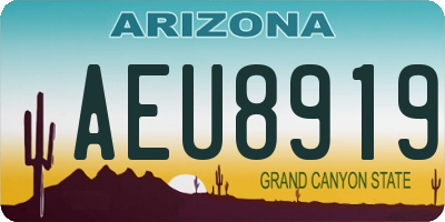 AZ license plate AEU8919