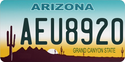 AZ license plate AEU8920