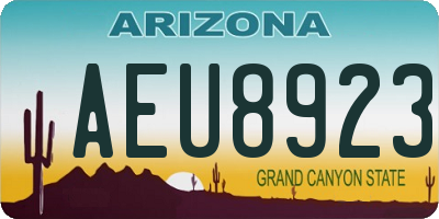 AZ license plate AEU8923