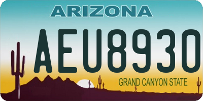 AZ license plate AEU8930