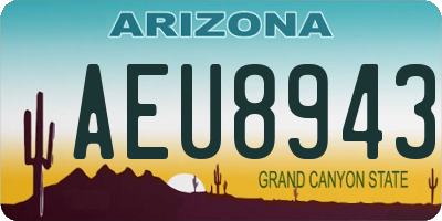 AZ license plate AEU8943