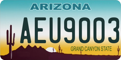 AZ license plate AEU9003