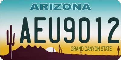 AZ license plate AEU9012