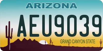 AZ license plate AEU9039