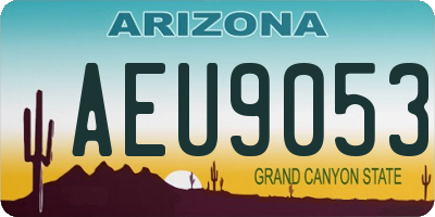 AZ license plate AEU9053