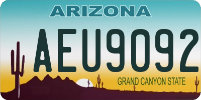 AZ license plate AEU9092