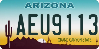 AZ license plate AEU9113