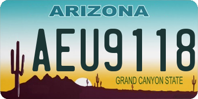 AZ license plate AEU9118