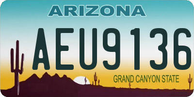 AZ license plate AEU9136