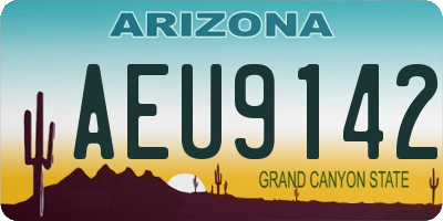 AZ license plate AEU9142