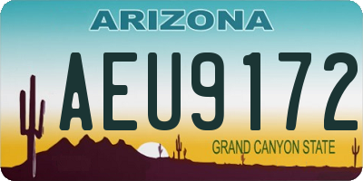 AZ license plate AEU9172