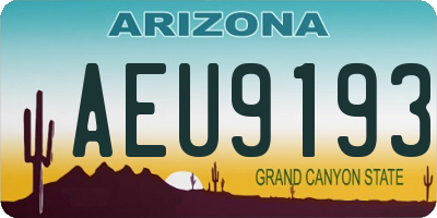AZ license plate AEU9193