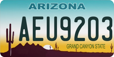AZ license plate AEU9203