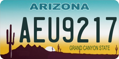 AZ license plate AEU9217