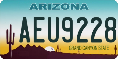 AZ license plate AEU9228