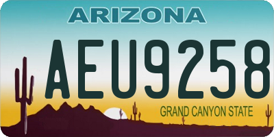 AZ license plate AEU9258