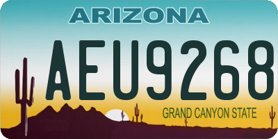 AZ license plate AEU9268