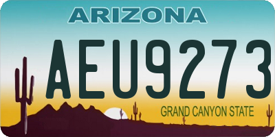AZ license plate AEU9273