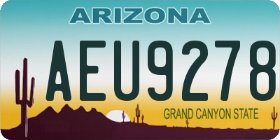 AZ license plate AEU9278