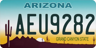 AZ license plate AEU9282