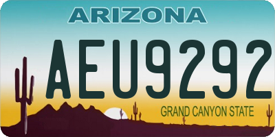 AZ license plate AEU9292