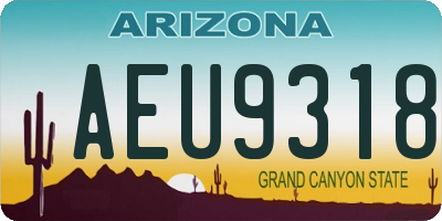 AZ license plate AEU9318