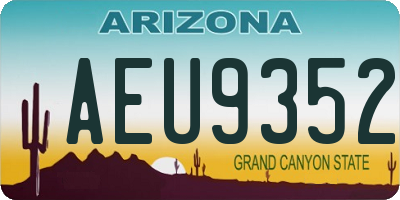 AZ license plate AEU9352