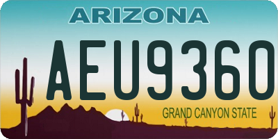 AZ license plate AEU9360