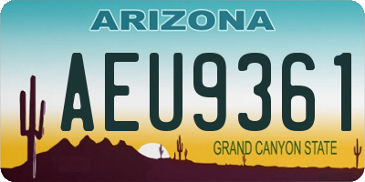 AZ license plate AEU9361