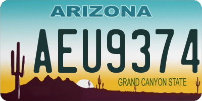 AZ license plate AEU9374