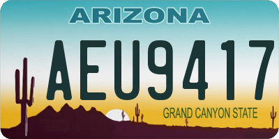 AZ license plate AEU9417