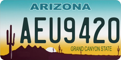 AZ license plate AEU9420