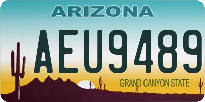 AZ license plate AEU9489