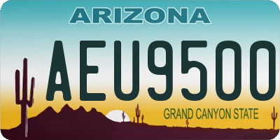 AZ license plate AEU9500