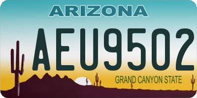 AZ license plate AEU9502